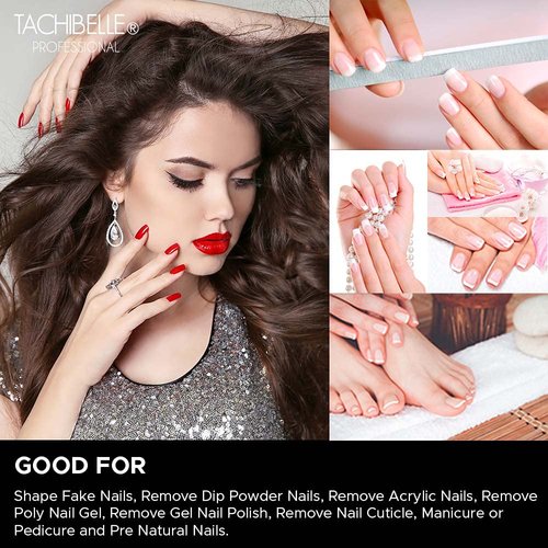 Tachibelle Premium Japan Abrasive 100/180 Medium Disinfectable Washable Zebra File Nail Art Sanding Nail Files 10 Pcs