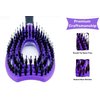 Zabolight Detangling Flex Brush Natural Boar Bristle Hair Brush for Kids, Women, and Men - Detangle All Hair Types Wet Or Dry (Purple)