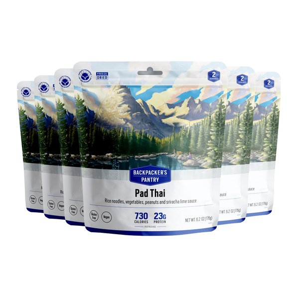 Backpacker's Pantry Pad Thai - Freeze Dried Backpacking & Camping Food - Emergency Food - 23 Grams of Protein, Vegan, Gluten Free - 1 Count