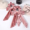 6Pcs Hair Scrunchies Bowknot Velvet Elastics Hair Bands Scrunchy Hair Rope Ties Hair Bow Ponytail Holder Accessories for Women Girls