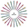 IHPUKIDI 24 Pack 0.5mm 6-in-1 Multicolor Ballpoint Pen, 6 Color Transparent Barrel Retractable Ballpoint Pens for Office School Supplies Students Gift