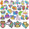 Gem Painting Kit for Kids, 24 Pieces DIY Painting Stickers, 4 Suncatchers and DIY Painting Tools to Create Your Own Diamond Stickers Cute Art Crafts for Girls Boys