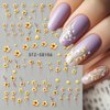 5Sheet 5D Embossed Relief Nail Design Kit Flower Nail Stickers For Nail Art,White Daisy Nail Art Stickers Spring Summer Colorful Floral Nail Decals For Nail Art Black Jelly Blossom Petals Nail Sticker