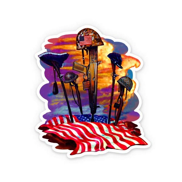 American War Helmets - 12" Vinyl Sticker Waterproof Decal