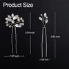 6 Pieces Bride Hair Pins Rhinestones Hair Accessories for Women Crystal Wedding Hair Piece for Bride Women Girls Bridesmaids(Silver)