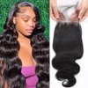 QTHAIR 14A Grade Brazilian Virgin Body Wave Hair Hair Bundle/Closure/Frontal 100% Unprocessed Brazilian Body Wave Human Hair Extensions (24", 4x4 Closure)