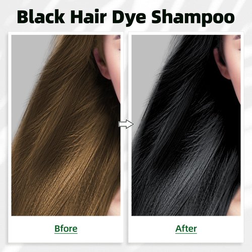 Black Hair Dye Shampoo 3 in 1 champu para canas for Gray Hair Coverage Hair Color Shampoo for Women and Men Instant Herbal Ingredients Long Lasting 500ML