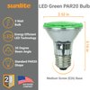 Sunlite 80002-SU LED PAR20 Colored Light Bulb, 3 Watts, (25W Equivalent), E26 Medium Base, 30,000 Hour Lifespan, 1 Pack Green