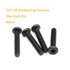 binifiMux 80pcs 1/4"-20 Black Hex Socket Cap Screws and 1/4"-20 Hex Nuts Assortment Kit, 3/8" 5/8" 1" 1-1/4" 2"