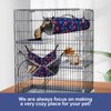 petonfun Ferret Rat Hammock Set Guinea Pig Hideout Bed,Soft Hamster Toys Hanging Tunnels and Tubes,Plush Small Animal Pet Chinchilla for Cage Accessories Hide,Play and Sleep,2 Pack,Blue Star
