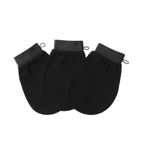 Exfoliating Body Scrub Gloves (3 Pcs) Exfoliating Mitt, Dead Skin Remover For Body, Korean Exfoliating Mitt, Body Scrubbers Black 15x22x0.5 cm