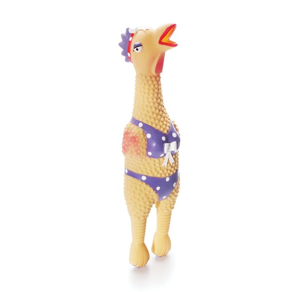 Outward Hound by Charming Pet Squawkers Henrietta Latex Rubber Chicken Interactive Dog Toy, Small