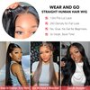 200 Density HD Lace Front Wigs Human Hair 24 Inch 13x4 Straight Lace Frontal Wear and Go Wigs Pre Cut Lace,Glueless Wigs Human Hair Pre Plucked With Baby Hair