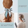 Yonchic 5Pcs Satin Silk Scrunchies, Bow Hair Tie Cute Ribbon for Hair for Girls Women, Bowknot Hair ties Hair Scarf with Bows Ponytail Holders (Black & White)