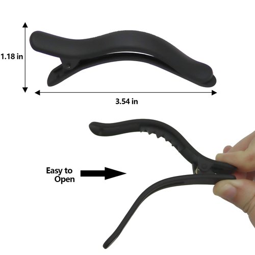 ACO-UINT 8 Pack Black Hair Clips for Styling Sectioning, Alligator Hair Clips Salon Hair Clips Alligator Clips for Hair, Flat Claw Clips Hair Styling Clips Hair Accessories for Women