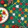 JULBEAR Star Foam Sticker, 300Pcs Christmas Glitter Star Shapes Foam Stickers for Kids Holiday Xmas Party Favors Toddler DIY Crafts Supplies Home Decorations(Red Green Gold Silver)