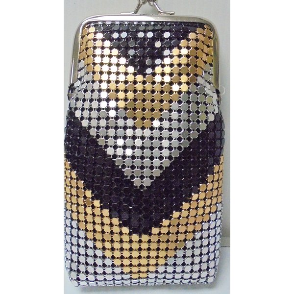 1 Eclipse 3 Tone Luxury Mesh Sequin Cigarette Case Fit 120's, Ball Clasp