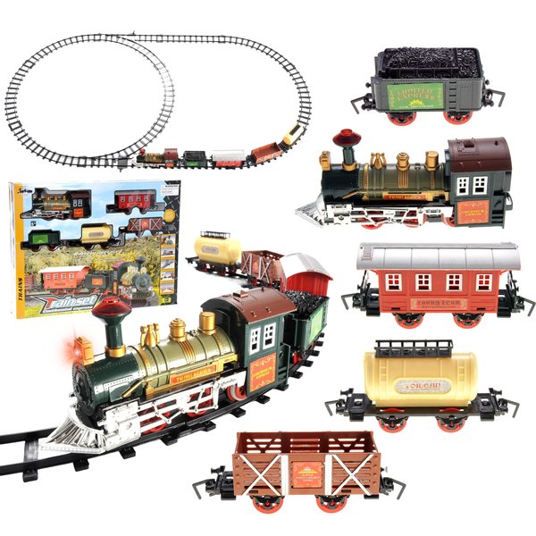 PowerTRC Train Toys for Toddlers 1-3, Train Set Toys for Kids, Christmas Train Set Train Toy w/Light & Sound Birthday Gifts for 3 4 5 6 Year Old Boys Girls