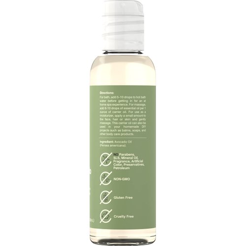 Avocado Oil | 4 fl oz | Moisturizing Oil for Face, Hair, Skin and Nails | Free of Parabens, SLS, & Fragrances