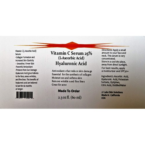 Vitamin C Skin Serum 25% (L-ascorbic Acid) with Pure Hyaluronic Acid Anti Aging Serum (2.3oz)