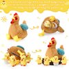 Skylety Chicken Stuffed Animal Plush Chicken Toys Egg Laying Hen with Zippered Belly, Hen House and Little Baby Chicks Stuffed Chicken for Easter Stuffers Party Supplies(Vivid Style)
