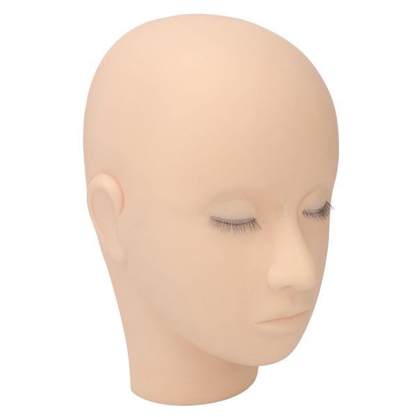 Lash Mannequin Head, Eyelash Extension Kit with 3 Layers Soft Silicone High Simulation, Practice Training Head for Makeup, Beauty, Face Washing, Massage, Acupuncture Training