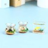 Multicolour Dollhouse Fish Tank, Dolls and Accessories Miniature Fish Bowl Dollhouse Accessories 1: 12 Miniature Glass Goldfish Tank Dollhouse Desktop Ornaments(Round)