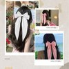 AUDTOPE 6Pcs Hair Bows for Women Girls Hair Ribbon,Oversized Long Tail Hair Bows Hair Barrettes Silky Satin Hair Bows Hair Clips for Women Ponytail Holder Bow Hair Accessories Bowknot Aesthetic