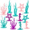 24 Pcs Mermaid Birthday Decorations Felt Table Centerpiece Under the Sea Party Decorations Supplies for Ocean Theme Little Mermaid Birthday Party Baby Shower