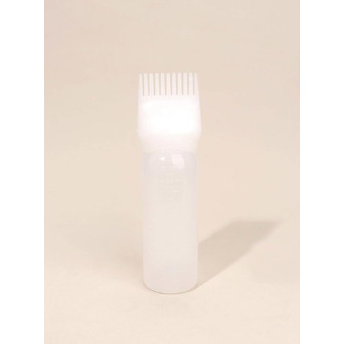 Generic Root Comb Applicator, 6 OZ Bottle, Hair Oil Applicator, Hair Dye Applicator Bottle, Squeeze Bottle, Scale Bottle, Professional Brush Applicator Comb, Hairdressing Supplies (White)