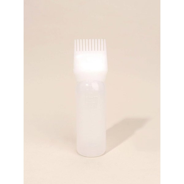 Generic Root Comb Applicator, 6 OZ Bottle, Hair Oil Applicator, Hair Dye Applicator Bottle, Squeeze Bottle, Scale Bottle, Professional Brush Applicator Comb, Hairdressing Supplies (White)