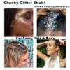 Mysense Purple Body Glitter Stick,Singer Concert Outfit Face Glitter Makeup,Festival Rave Pride Accessories,Hair Glitter Gel for Kids Women,Sparkling Mermaid Sequin Chunky Glitter Face Paint,0.56oz