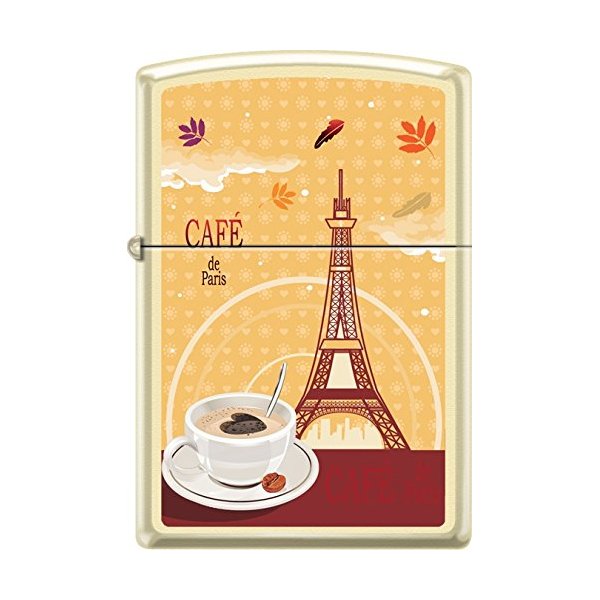 Zippo Café De Paris Coffee Cup Cream Matte Windproof Lighter