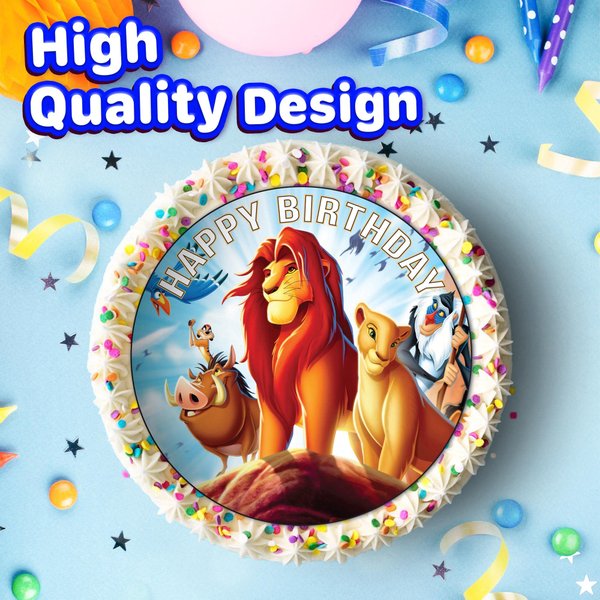 7.5 Inch Edible Cake Toppers – Lion King Themed Birthday Party Collection of Edible Cake Decorations