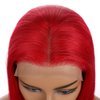 Red Lace Front Wigs Human Hair Red Short Bob Wigs Human Hair for Black Women Bob Wigs Human Hair 13x4X1 T Part Straight Bob Wigs Per Plucked with Baby Hair 180% Density 12Inch