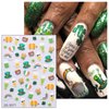 JMEOWIO 3D Embossed St Patricks Day Nail Art Stickers Decals Self-Adhesive Pegatinas Uñas 5D Green Clover Gold Hat Nail Supplies Nail Art Design Decoration Accessories 4 Sheets