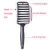 Curved Vent Brush, Barber Blow Drying Brush with Nylon Detangling Pins, Anti-Static - Grey
