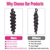 Unionbeauty 24 Inch 3 Pack Body Wave Braiding Hair Black Pre-Feathered Braiding Hair French Curl Crochet Braids Body Wave Crochet Hair for Boho Box Braids Synthetic Hair Extension Crochet Braids (1B#)