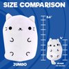 Cats vs Pickles - Holiday Jumbo - Snowball - 8" Super Soft & Squishy Bean-Filled Weighted Stuffed Animals - Great for Kids - Collect as Desk Pets, Fidget Toys, or Sensory Toys., Small (V1169)