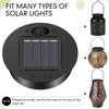 TOODOO 6 Pieces Solar Lights Replacement Top 7 Lumens Solar Lantern Parts LED Solar Panel Lantern Lid Lights for Outdoor Hanging Solar Lanterns Garden Patio Decor