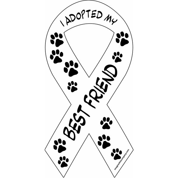 Imagine This 8-Inch by 4-Inch Car Magnet Social Issues Ribbon, I Adopted My Best Friend