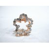 Generic Small mini rose gold flower shaped hair claw clip with crystals