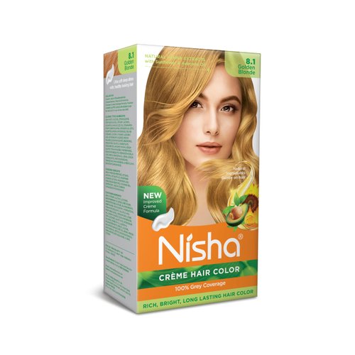 Nisha Creme Permanent Hair Color 100 percent Gray Coverage Hair Dye Pack of 6 Golden Blonde Vegan and Cruelty-Free Permanent Hair Color