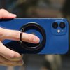 Magnetic Phone Ring Holder for iPhone 15/14/13/12 Series Compatible with Magsafe Charging, Adjustable Removable Stand Finger Ring Grip for Android with Metal Plate (Black)