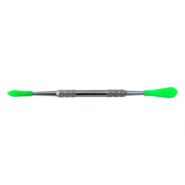Green Goddess Supply - Wax Carving Tool Set with Removable Silicone Cap - Silver with Green Tips - 121mm