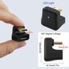 QIANRENON 8K Mini HDMI U Shape Angle Adapter UHD2.1 Mini HDMI Male to Mini HDMI Female 180 Degree Down HD Display Connector, LED Light, for DSLR Portable Camcorder Tablet PC (Reverse)