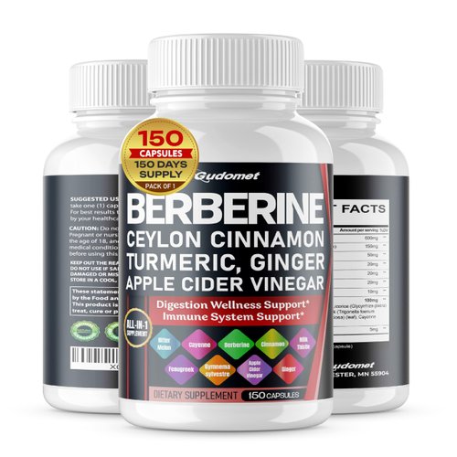 Berberine Ceylon Cinnamon - All-in-1 Supplement with Bitter Melon AVG Gymnema sylvestre Turmeric Milk Thistle Licorice Holy Basil Fenugreek Banaba