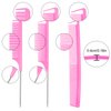 6 Pieces Parting Comb Rat Tail Hair Comb Cutting Comb Set Pintail Comb Carbon Fiber Teasing Comb Styling Comb with Stainless Steel Handle for Braids Salon Home Supplies (Pink)