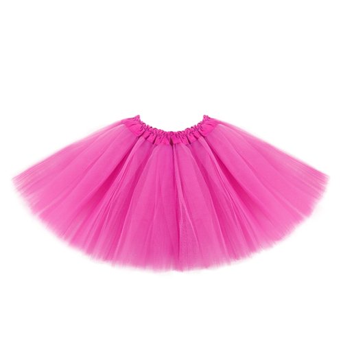 Tutus for Girls 3 Layered Tulle Tutu Skirts for 4-12 Year, Birthday Dance Halloween Cosplay Party Supplies Pink
