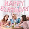 Happy Birthday Balloons Banner Pink,16Inch Mylar Light Pink Foil Letter Balloons,Pastel Pink Happy Birthday Sign Banner Bunting for Girls Boys Women Men Birthday Party Decorations